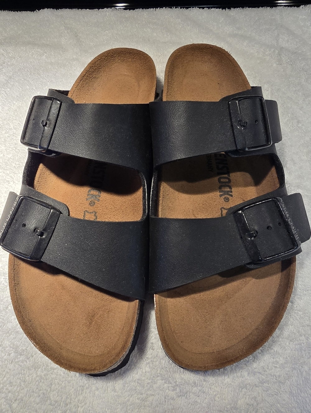 BIRKENSTOCK Arizona Black Double Buckle Slide Sandals Size 39